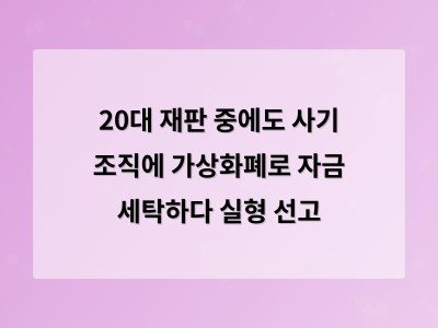 20대가 가상화폐로 사기 자금 세탁해 징역 2년 선고받아